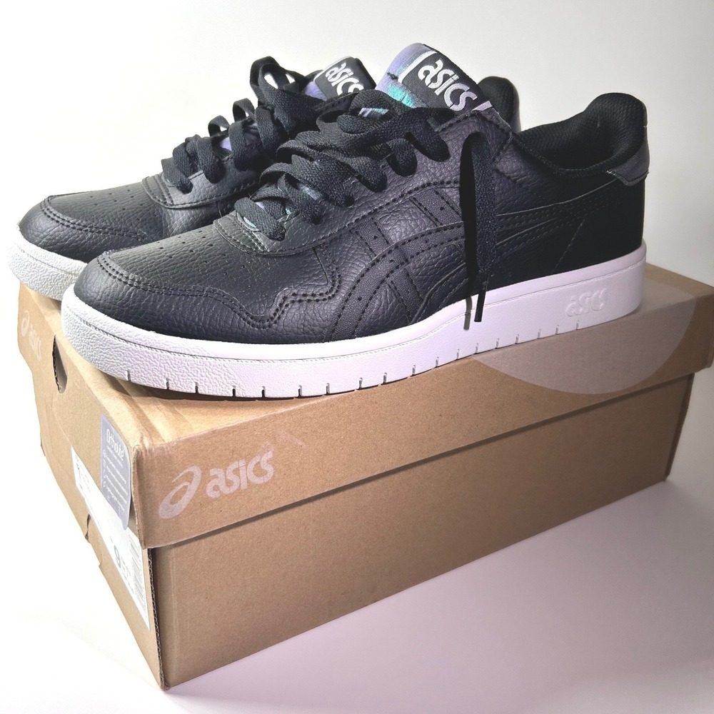 New ASICS Japan S Womens Sneakers Size 9 Black White Iridescent Low Top 1202A292